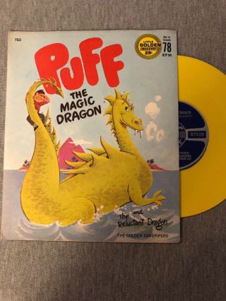 Rare Puff The Magic Dragon Mitch Miller 78 Rpm Vinyl Record Children Golden Vg,