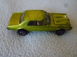 Vintage Hotwheels Redline Metallic Lime Custom Cougar Car Rare Us 1968 Red Line