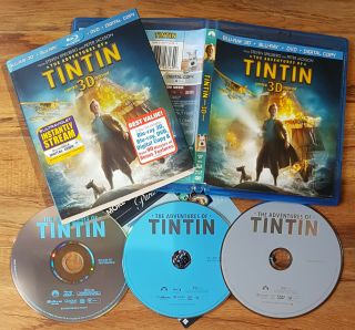 /1018\ The Adventures Of Tintin 3d Blu - Ray & Dvd Combo With Rare & Oop Slipcover