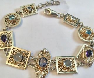 Offerings Sajen Rare Vintage Multi - Gemstone Bracelet - 7 1/2 - 8”