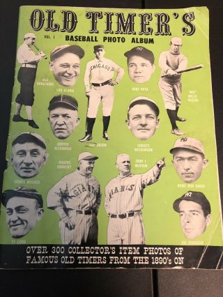 1 Very Rare - 1961 Old Timers Baseball Photo Album Vol.  1