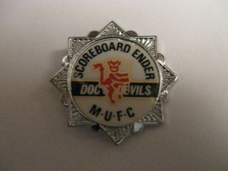 Rare Old Manchester United Football Club E Plastic Insert Metal Brooch Pin Badge