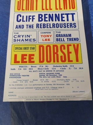 Rare Jerry Lee Lewis Hand Bill Flyer 1966 4