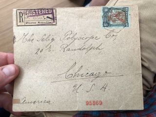 Rare Registered Portugal Colonial Nyassa Cover 1913 Port Amelia To Chicago Usa