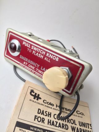 Vintage Hazard Flasher Switch Cole Hersee Light Lamp Auto Street Rat Hot Rod Nos
