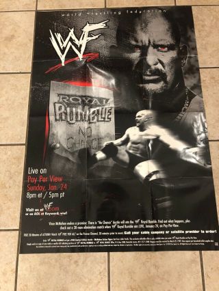 Vintage Wwf Royal Rumble 1999 99 Poster Wwe Wcw Nwa Awa Ljn Rare 39x27