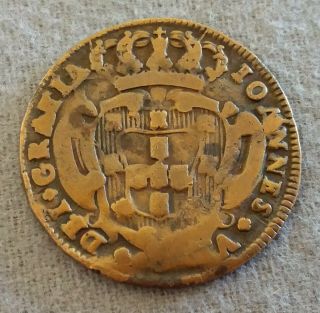 Rare Portugal Kingdom Coin / King D.  JoÃo V - X Reis 1734 / Aa187