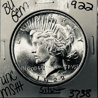 1922 P Bu Gem Peace Silver Dollar Unc Ms,  U.  S.  Rare Coin 3738