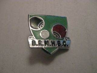 Rare Old Brmhbc Bowling Club Enamel Brooch Pin Badge