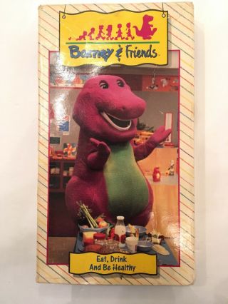 Barney Eat,  Drink And Be Healthy Purple Dinosaur Rare Vhs