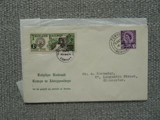 Rare Talyllyn Railway Stamp Cover With 1s Railway Letter Stamp Dated 1959.
