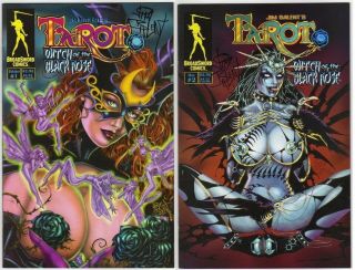 Tarot Witch Of The Black Rose 01d & 02b,  Rare Signed 2 - Pack Set,  Very Htf