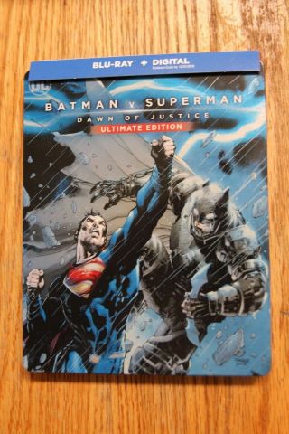 Batman V Superman Dawn Of Justice Comice Art Blu - Ray Steelbook Rare Out Of Print
