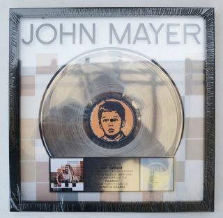 John Mayer Room For Squares Platinum Record Rare Collectible Gift Riaa,