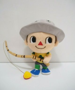 Animal Crossing Villager Boy Fishing Rod Sanei 2006 Plush Toy Doll Japan Rare