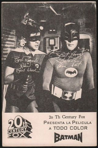 Rare 1966 Batman Argentinian Movie Advertising Card - Issued 20th Century Fox