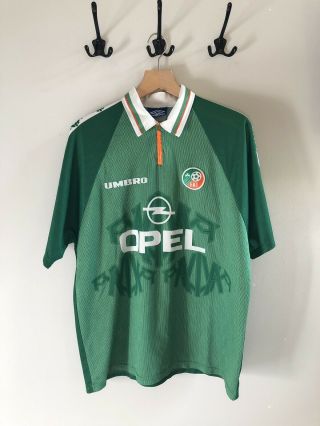 Republic Of Ireland Eire 1996 - 98 Umbro Home Shirt Opel Size Xl Vintage Rare