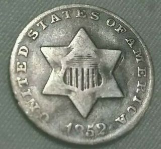 1852 Rare 3 Cent Silver Coin ☆ Very Hard To Find ☆ ☆