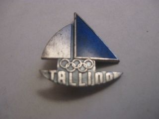 Rare Old 1980 Moscow Olympic Games Sailing At Tallinn Enamel Brooch Pin Badge
