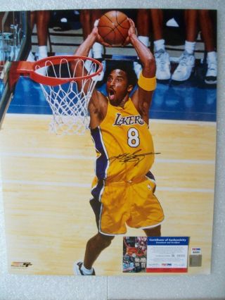 Kobe Bryant Signed Autographed 16x20 Photo Lakers Psa/dna Rare Early Full Sig