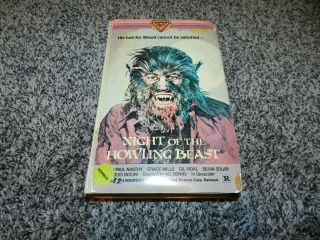 Rare Horror Vhs Night Of The Howling Beast Video Inc.