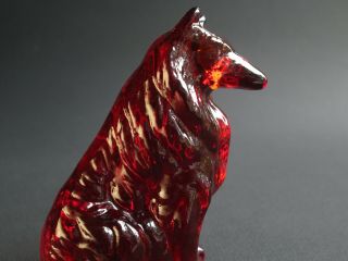 Mosser Glass Collie - Rare " Wine " - Hard To Find Color -
