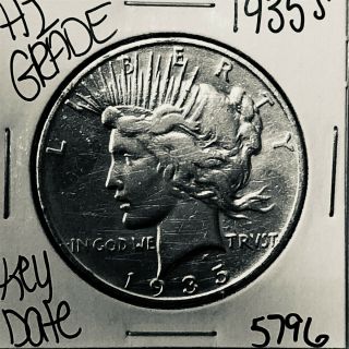 1935 S Silver Peace Dollar Coin 5796 Rare Key Date