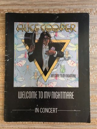 1975 Alice Cooper Welcome To My Nightmare Concert Tour Program Vintage - Rare