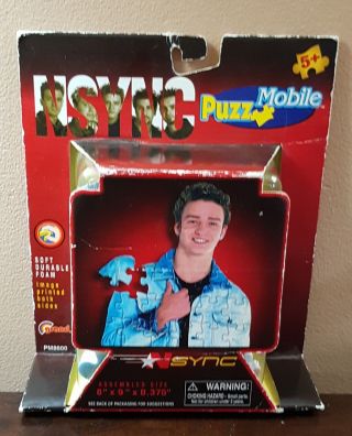Very Rare 2001 Nsync Justin Timberlake Double Sided Mobile Puzzle Soft Durable