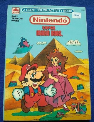 1989 Rare Vintage Nintendo Mario Bros Coloring Book Mario