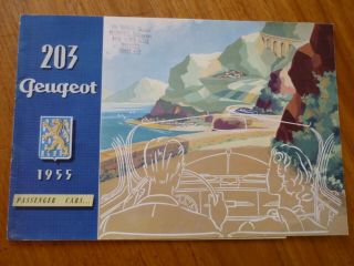 Very Rare 1955 Peugeot 203 Saloon,  Cabriolet & Estate Uk Market Brochure