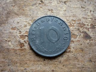 10 Reichspfennig 1941 B Rare Third Reich German Coin castorstefan 2