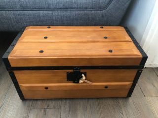 Rare 1st Version American Girl Doll Wooden Trunk Addy Storage Chest Retired