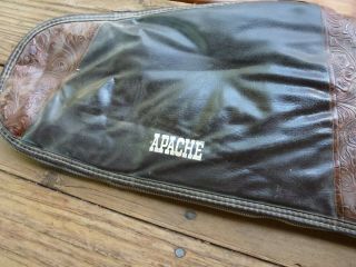 RARE VINTAGE Apache Soft 42” Black Brown Leather Gun Case Bag w/ Hunters Lining 4