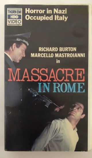 Massacre In Rome Rare & Oop Action War Movie Thorn Emi Home Video Vhs