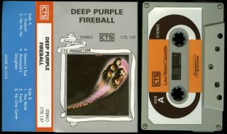 Deep Purple Fireball Rare Cassette Tape