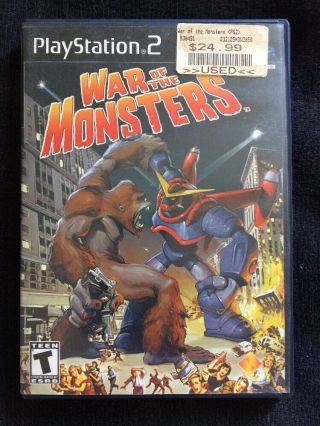 War Of The Monsters - Sony Playstation 2,  2003 Rare - W/poster