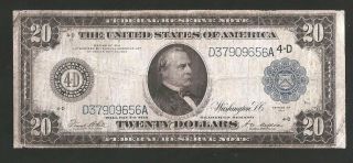 Rare Type - B Cleveland 1914 $20 Large Federal Reserve Note