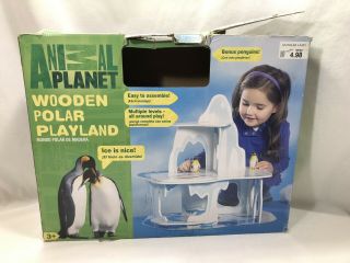 RARE Animal Planet Wooden Polar Playland Penguin Play Set Childrens Multi - level 5