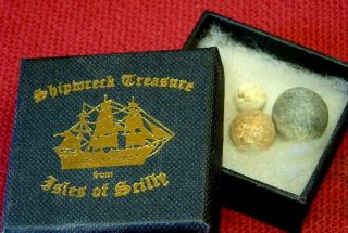 Rare 3 Different Sized Musket/pistol Balls From Princess Maria Shipwreck 1686