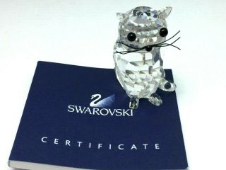 Rare Swarovski Crystal Cat Figurine 15 " With Certificate