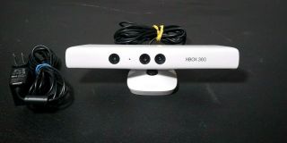 Xbox 360 Kinect Sensor Bar Model 1414 Rare White Version W/ Power Supply