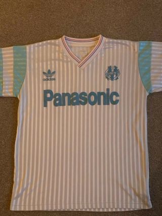 Adidas Olympique Marseille Football Shirt Panasonic Vintage Long Sleeve Rare