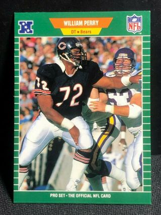 William Perry 1989 Pro Set Football Short Print Card 47 Rare Sp Chicago Bears