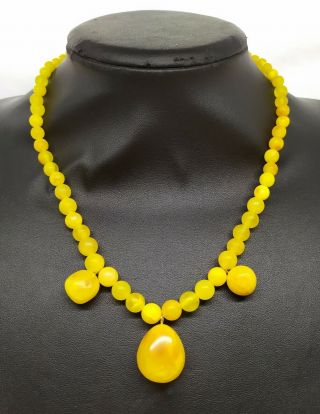 21.  59gr Rare Baltic Amber Necklace Egg Yolk Graduated Natural Beads