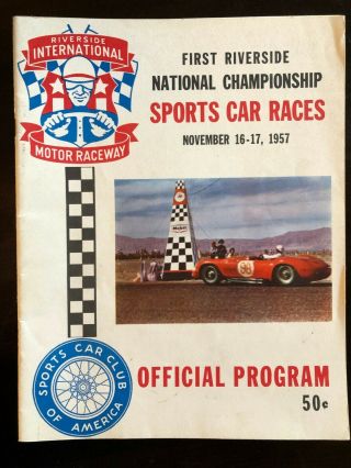 1st Annual Riverside National Championship Sports Car Races November 1957 (rare)