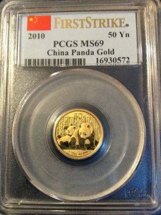 2010 Pcgs Ms69 50y China Gold Panda | First Strike Rare -