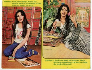 Rare Vintage Bollywood Parveen Pinup Page Poster Home Decor 103