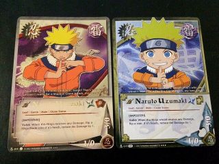2 Naruto Cards - Naruto Uzumaki Rare Foil Imposter 019 Clone Chibi Tp1 Ccg