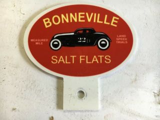 Vintage Rare Bonnevilel License Plate Topper Hot Rod Rat Duece Racing Scta Nhra